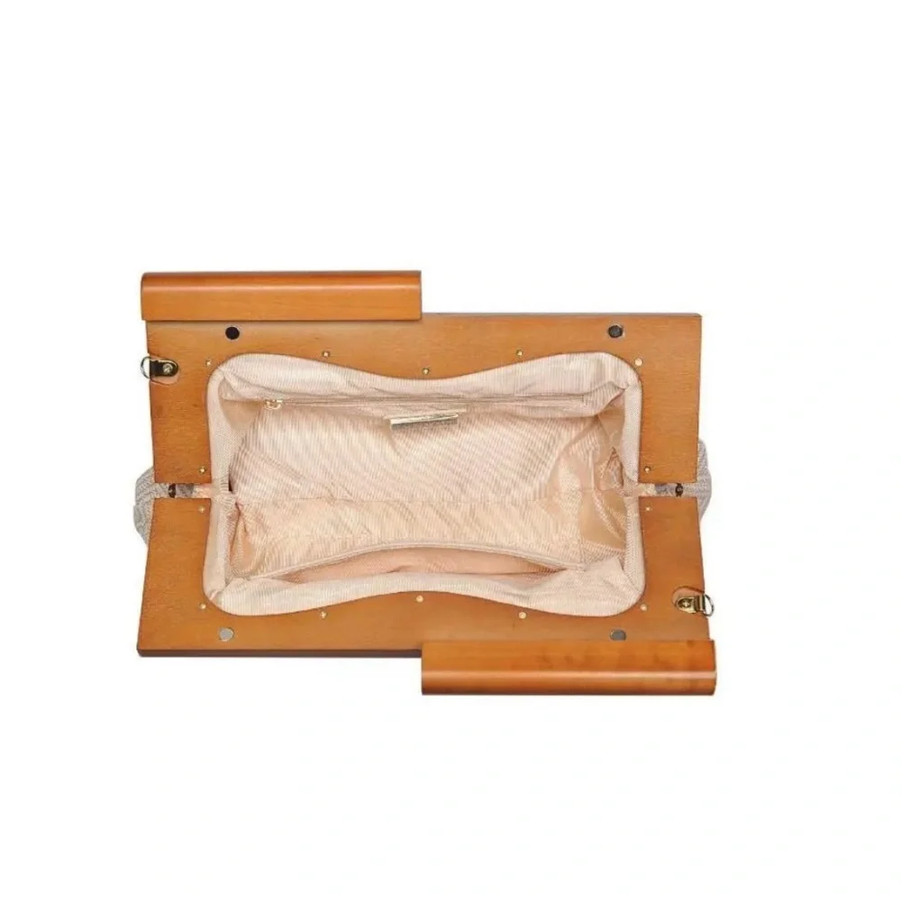 Elegant Tan and Cream Clutch Bag